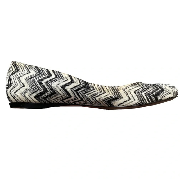 Missoni Chevron Ballet Flats Zig Zag Made In Italy Retail $365 Size 38.5 US 8.5 - Picture 5 of 7